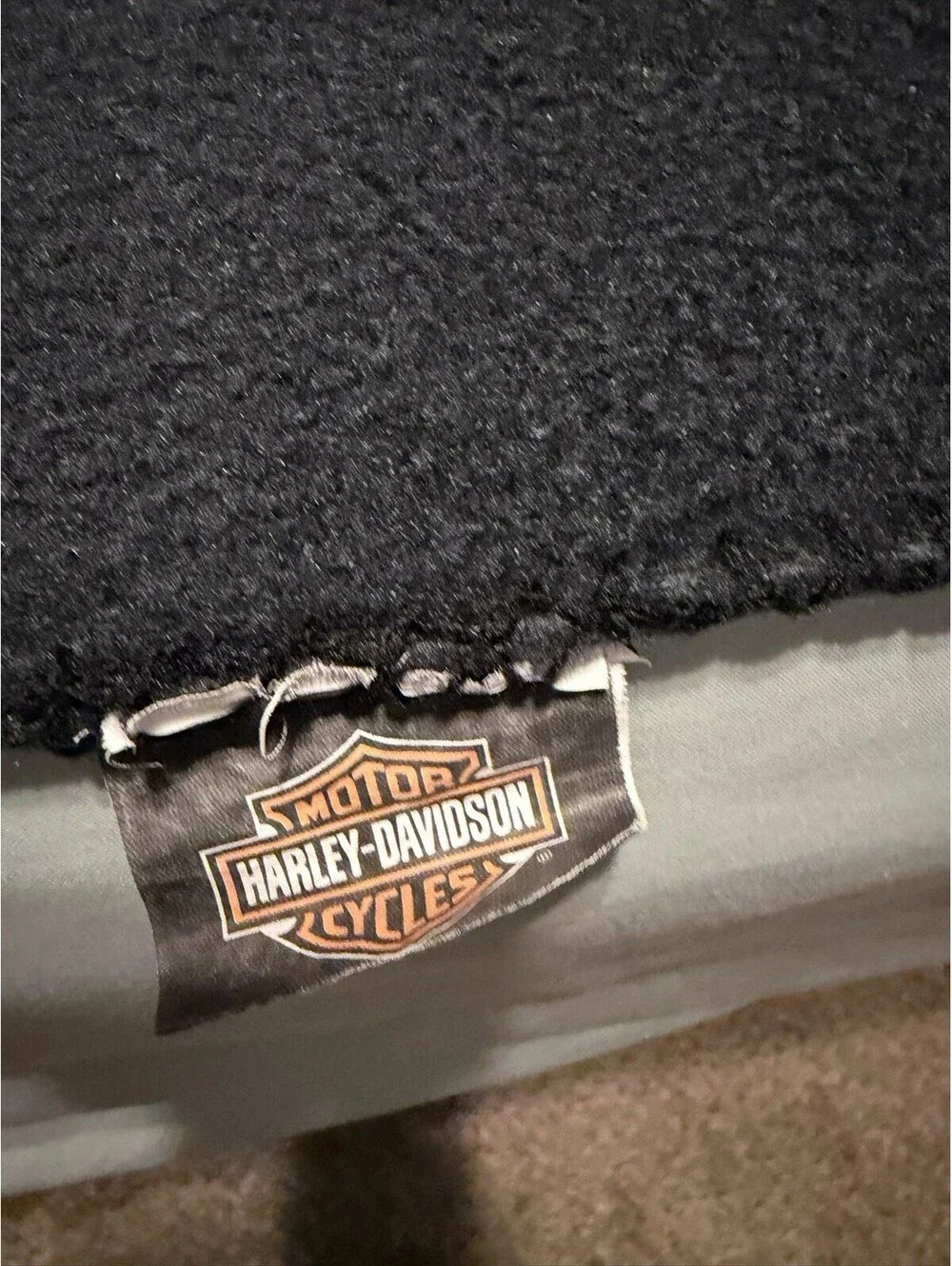 Harley Davidson Fleece Throw Bar and Sheild Black with White Wings 44